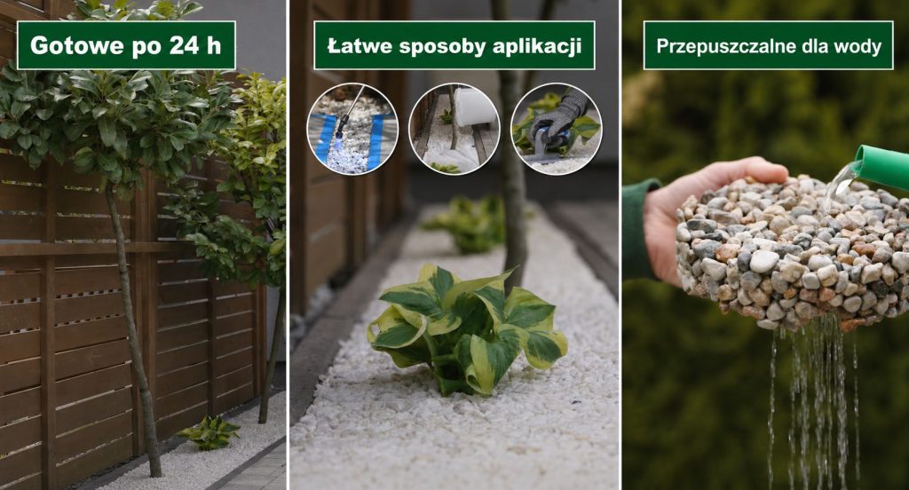 Nawierzchnia z kamieni ozdobnych przy domu